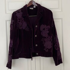 Chicos velvety feel dark purple jacket.
